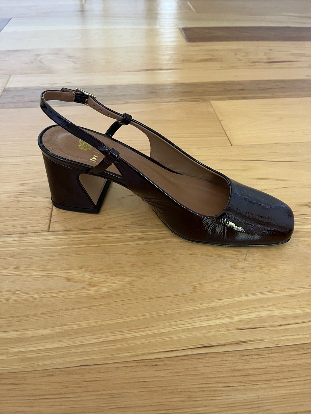 Bobbies Paris Chocolate Brown Leather Mary Jane Block Heel - Picture 11 of 14